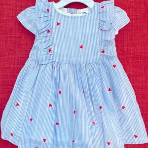 OshKosh girls dress, 12months, light blue/white